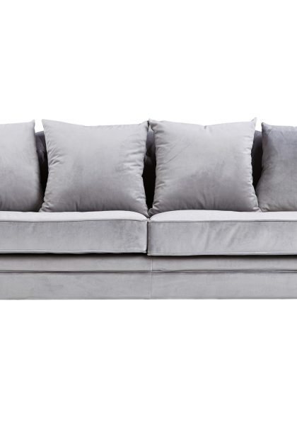 Velvet sammetssoffa 3-sits - ljusgrå