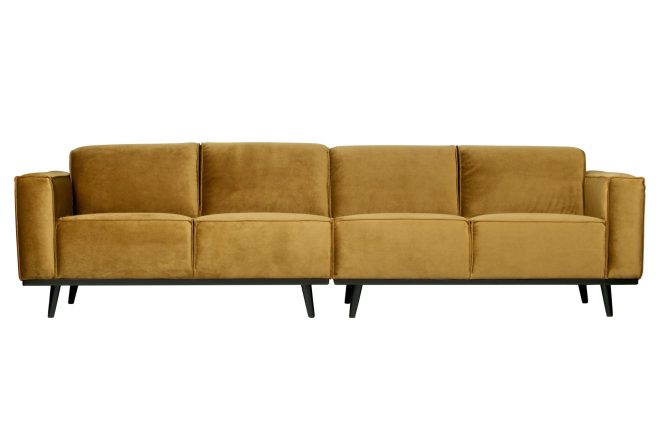 Sammetssoffa nowell 4-sits - honungsgul