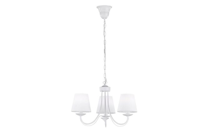 Trio lighting cortez ljuskrona 3l  e14 mattvit - vit