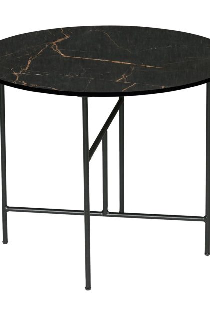 Soffbord viboda 60 cm runt marmormönster - svart