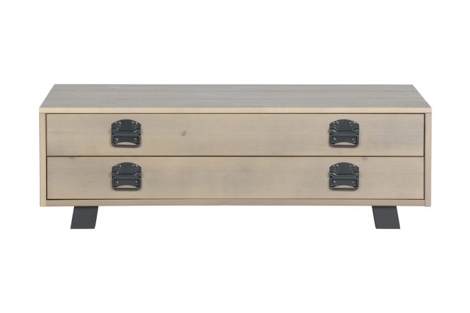 Soffbord catemo 110 cm med förvaring låda - beige/grå