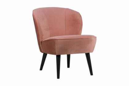 Sammetsfåtölj asra - rosa