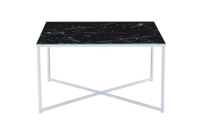 Soffbord valeria 80 cm marmormönster - svart