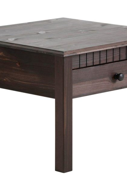 Soffbord lidwina 60 cm med förvaring låda - svart