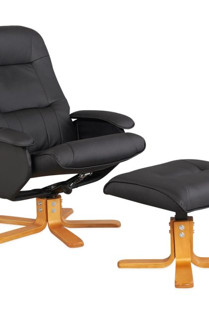Reclinerfåtölj napo konstläder - svart