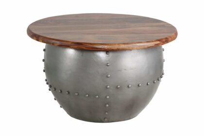 Soffbord chunni 75 cm runt - mangoträ/valnötsbrun