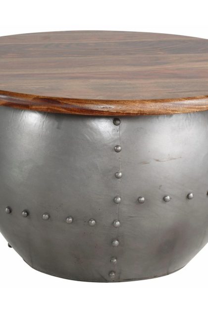 Soffbord chunni 75 cm runt - mangoträ/valnötsbrun