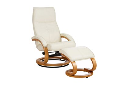 Recliner|ottoman paprika cream genuine läder |bokf - beige