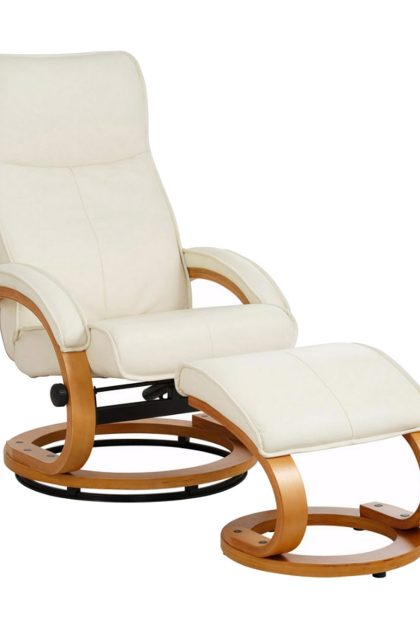 Recliner|ottoman paprika cream genuine läder |bokf - beige