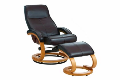 Reclinerfåtölj palina läder - grå