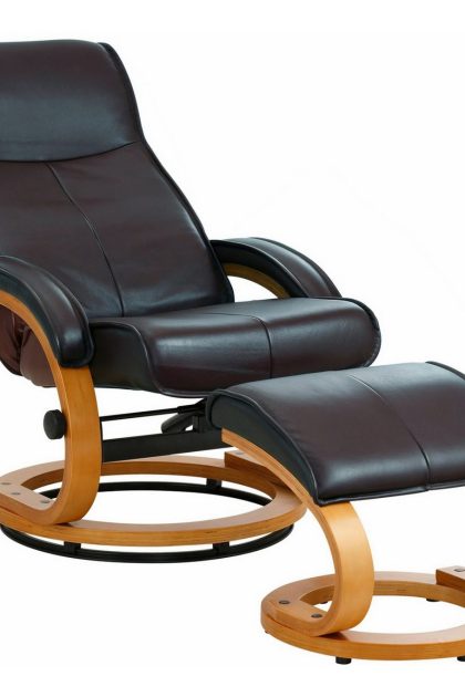 Reclinerfåtölj palina läder - grå