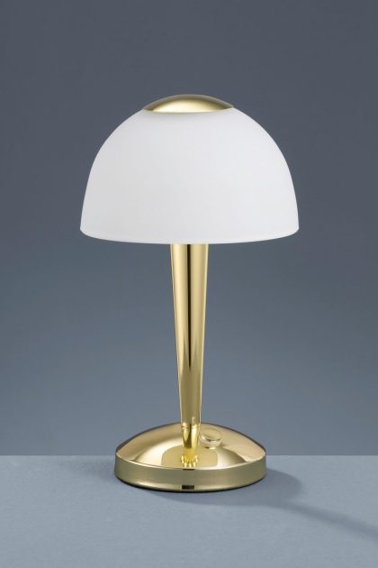 Trio lighting ventura led bordslampa mässing - vit