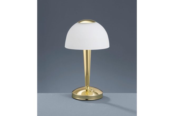 Trio lighting ventura led bordslampa mässing - vit