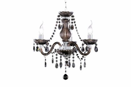 Trio lighting luster ljuskrona 3l  e14 svart - svart