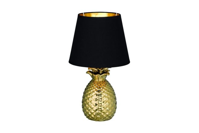 Trio lighting pineapple bordslampa 35cm e14 guld/ svart - guld|svart