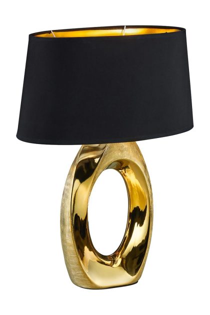 Trio lighting taba bordslampa 52cm e27 guld/ svart - guld|svart