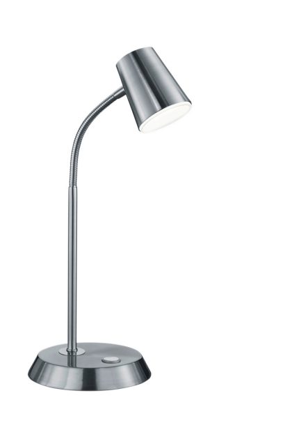 Trio lighting narcos led bordslampa borstad stål - vit