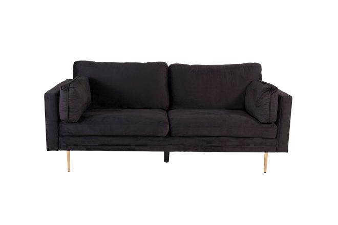 Boom sammetssoffa 3-sits - svart