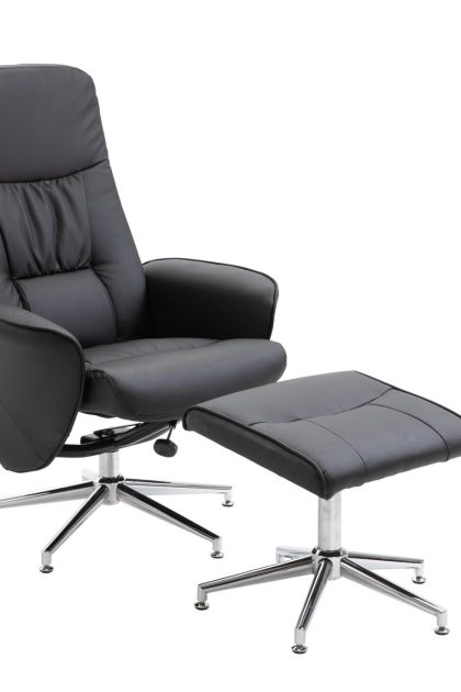Rolf recliner med ottoman - svart