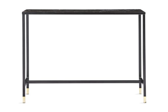 Dipp sidobord 100 cm marmormönster - glas/svart/mässing