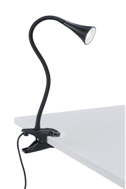 Trio lighting viper led klämlampa svart - vit