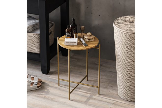 Soffbord mamta 46 cm - guld/natural