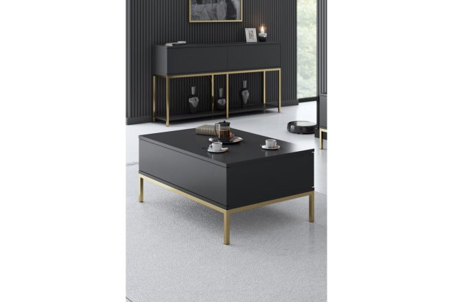 Soffbord tejmon 90 cm - grå/guld