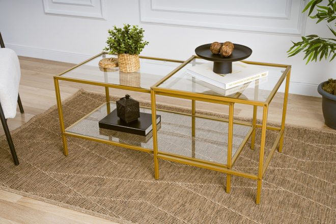 Soffbord sevay 90 cm - guld