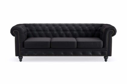 3-sits soffa chester deluxe - svart