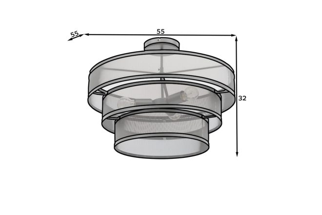 Plafond orabela rund - svart
