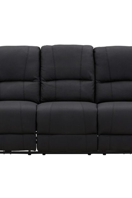 Singapore Reclinersoffa 3 sits Konstläder - Svart