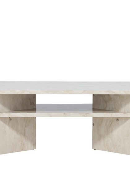 Ålesund travertin soffbord rektangulärt 120x60 cm med förvaring - beige
