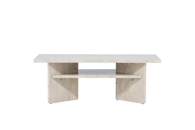 Ålesund travertin soffbord rektangulärt 120x60 cm med förvaring - beige