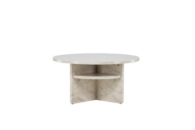 Ålesund runt travertin soffbord 85 cm - beige