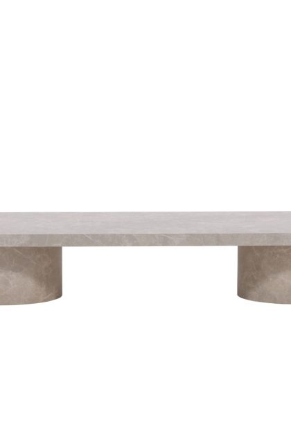 Narvik travertin ovalt soffbord 190x60 cm - beige