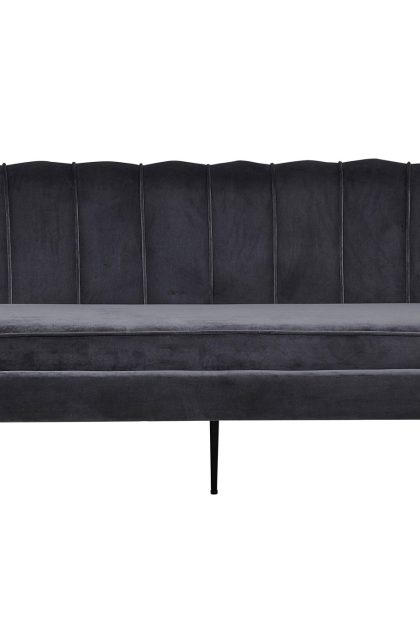 Calais 3-sits soffa sammet - mörkgrå