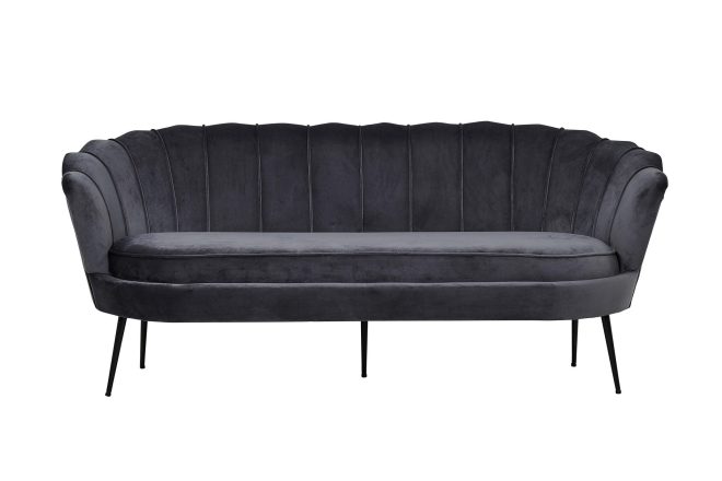 Calais 3-sits soffa sammet - mörkgrå
