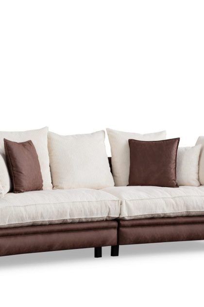3-sits soffa belia - brun/vit
