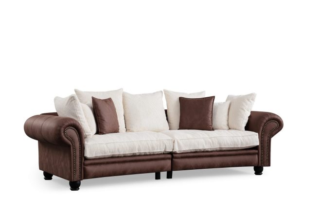 3-sits soffa belia - brun/vit