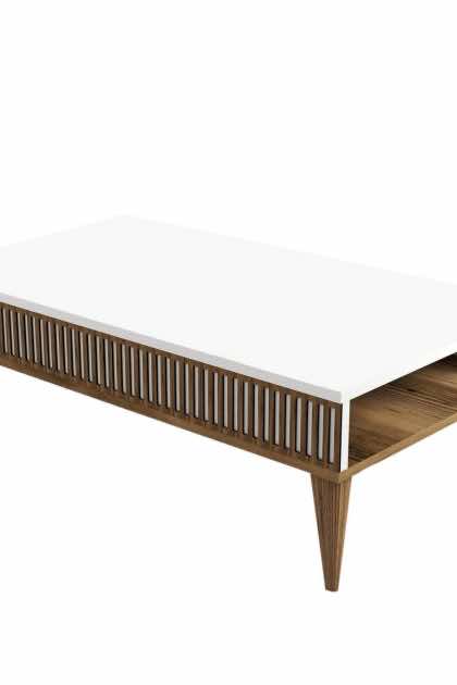 Soffbord milanda 105 cm - valnöt/vit