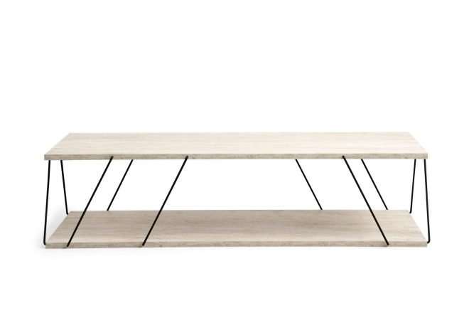 Soffbord labranda 120 cm - svart/marmor