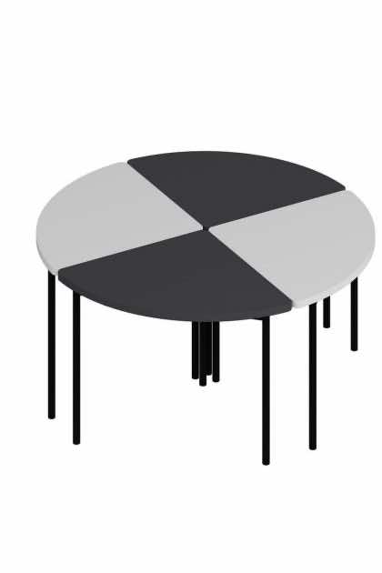 Soffbord rusele 90 cm - vit/antracit