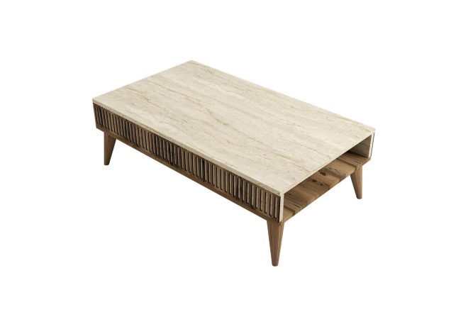 Soffbord milanda 105 cm - valnöt/beige