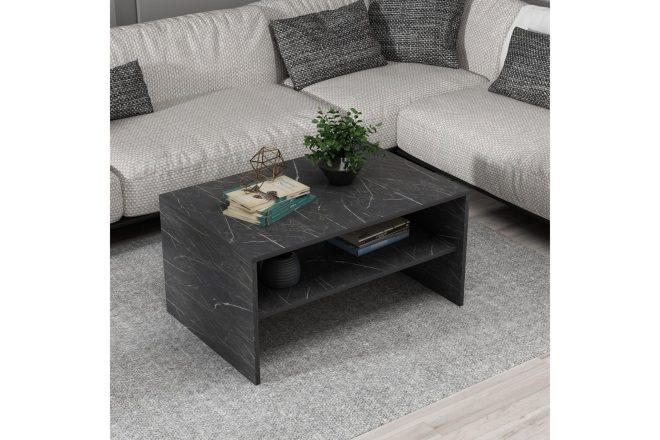 Soffbord dormea 90 cm - svart marmor