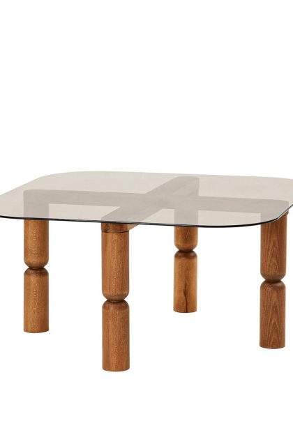 Soffbord harman 80 cm - valnöt/brons