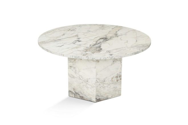 Soffbord nieuwe 80 cm - vit marmor