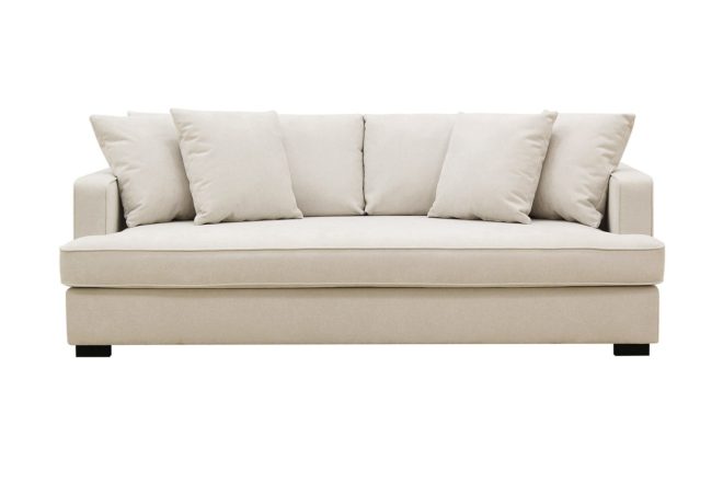 Rossita djup 3-sits soffa hel dyna - ljus beige