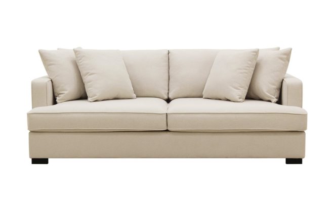 Rossita djup 3-sits bouclé soffa - ljus beige