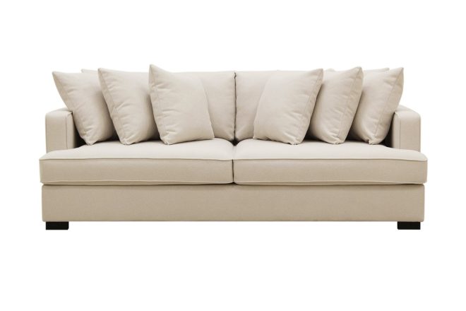 Rossita djup 4-sits bouclé soffa - ljus beige