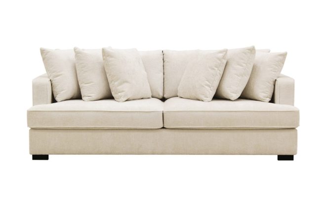 Rossita djup 4-sits sammetssoffa - ljus beige